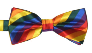 Slipskungen Knuten fluga mönstrad rainbow herrklader