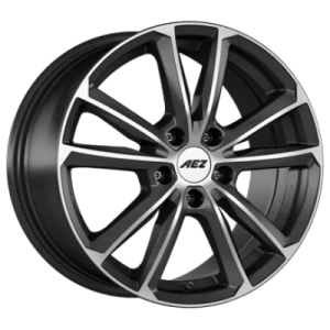 AEZ Tioga Titan Graphite Matt Polished 7x17 ET 45 5/112 Alufelge Grau