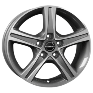 Borbet Cwd Mistral Anthracite Polished Glossy 7x17 ET 46 5/108 Alufelge Grau