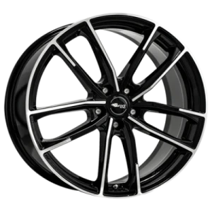 Brock B38 Black Gloss Fully Polished 8x19 ET 52 5/112 Alufelge Schwarz