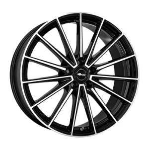 Brock B43 Black Gloss Fully Polished 9x20 ET 35 5/112 Alufelge Schwarz