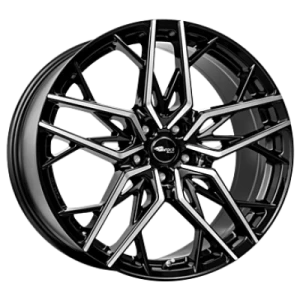Brock B44 Black Gloss Fully Polished 8.5x20 ET 40 5/112 Alufelge Schwarz