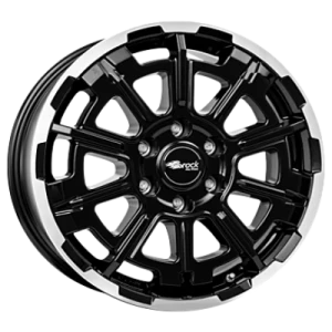 Brock B45 Black Gloss Fully Polished 7x17 ET 60 6/130 Alufelge Schwarz