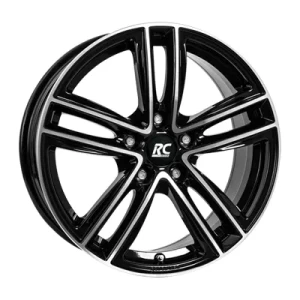 RC Design Rc27 Black Gloss Fully Polished 8x18 ET 28 5X112 Alufelge Schwarz