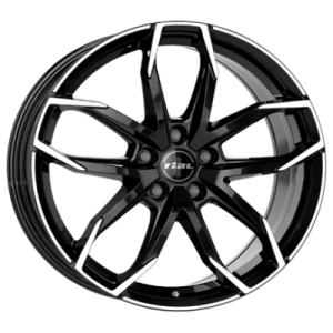 Rial Lucca Diamond Black Front Polished 7.5x17 ET 45 5/108 Alufelge Schwarz