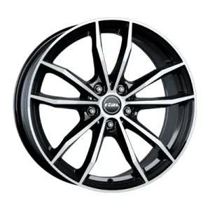Rial X12 Diamond Black Front Polished 7.5x18 ET 51 5/112 Alufelge Schwarz