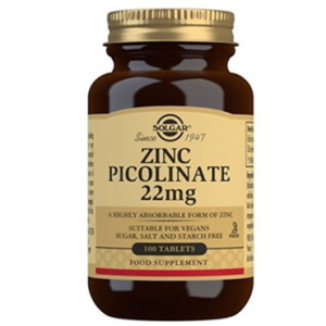SOLGAR ZINK PIKOLINAT 22MG Kosttilskud 100 tabl