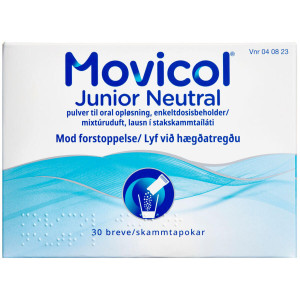 Movicol Junior Neutral 30 stk Pulver til oral opløsning