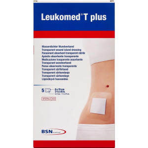 Leukoplast Leukomed T Plus 8 cm x 15 cm Medicinsk udstyr 5 stk