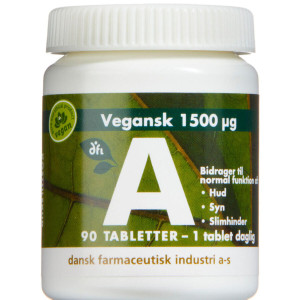 Grønne Vitaminer A-vitamin 1500 mcg Kosttilskud 90 stk