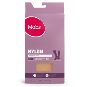 Mabs Nylon Cotton Knee Wide Sand Large Medicinsk udstyr 1 par