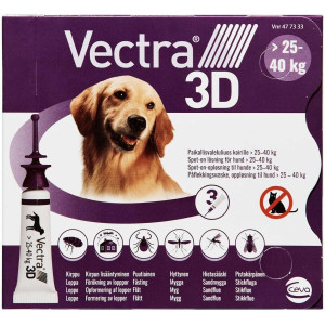 Ceva sante animale Vectra 3D 25-40 kg 256+22,7+1865 mg 14,1 ml Spot-on, opløsning