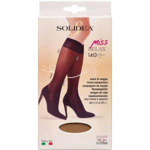 Solidea Miss Relax 140 Sheer Knæstrømpe Camel Small Medicinsk udstyr 1 par