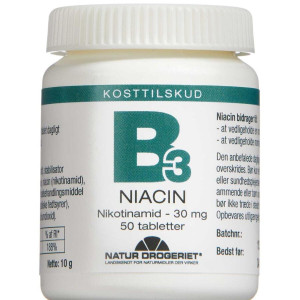 Natur Drogeriet B3 Niacin 30 mg Kosttilskud 50 stk