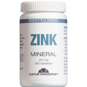 Natur Drogeriet Zink Mineral 22 mg Kosttilskud 100 stk