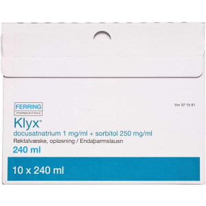 Ferring Klyx 1 + 250 mg/ml 2400 ml Rektalvæske, opløsning