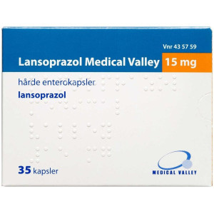 Lansoprazol "Medical Valley" 15 mg (Håndkøb, apoteksforbeholdt) 35 stk Enterokapsler, hårde