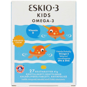 Eskio-3 Kids Chewable Kosttilskud 27 stk