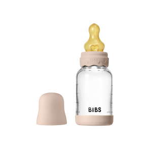 BIBS Baby Glass Boheme Bottle Naturgummi Slow Flow Blush 120 ml