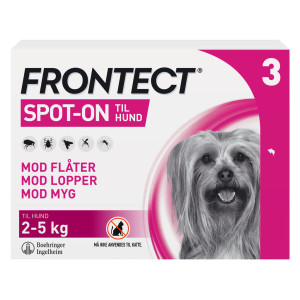 Frontect (til hunde 2-5 kg) 33,8+252,4 mg 3 stk Spot-on, opløsning