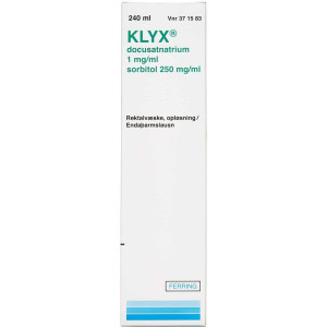 Ferring Klyx 1 + 250 mg/ml 240 ml Rektalvæske, opløsning