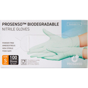 Prosenso Bionedbrydelig Nitrilhandske Small Medicinsk udstyr 100 stk