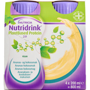Nutridrink Plantebaseret Protein 2.0 Ananas-Kokos 4 x 200 ml