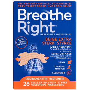 Breathe Right Ekstra Styrke Næsestrips Medicinsk udstyr 26 stk