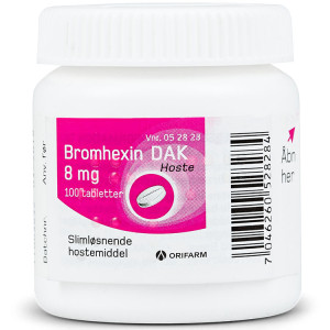 Bromhexin "DAK" 8 mg 100 stk Tabletter