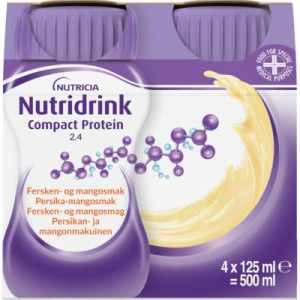 Nutridrink Compact Protein Fersken-Mango 4 x 125 ml