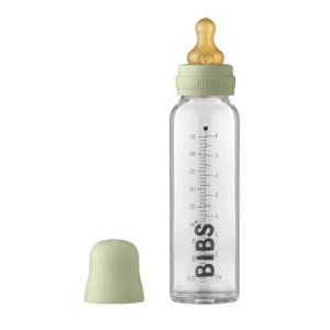 BIBS Baby Glass Bottle Naturgummi Slow Flow Sage 225 ml