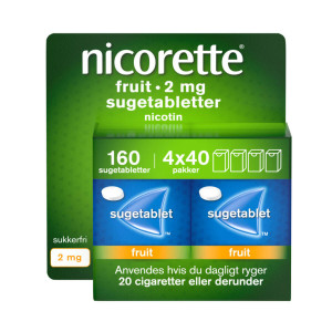 Nicorette Fruit 2 mg 160 stk Sugetabletter