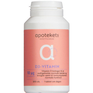 Apotekets D3-vitamin 10 mikg Kosttilskud 300 stk