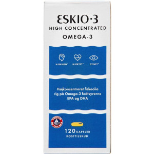 Eskio-3 High Concentrated Omega-3 Kosttilskud 120 kapslerst
