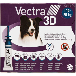 Ceva sante animale Vectra 3D 10-25 kg 196+17,4+1429 mg 10,8 ml Spot-on, opløsning