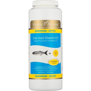 Fitness Pharma Fiskeolie med D3 Kosttilskud 300 stk