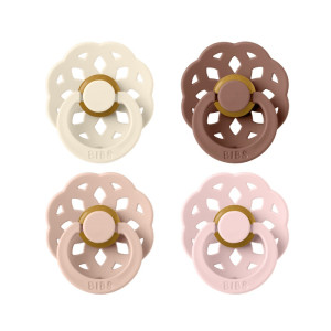 BIBS Pacifier Boheme 4-pak Ivory/Blush/Woodchuck/Blossom Size 2 4 stk