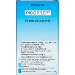 2care4 Picoprep 10 mg+3,5 g+12 g (Håndkøb, apoteksforbeholdt) 2 stk Pulver til oral opløsning