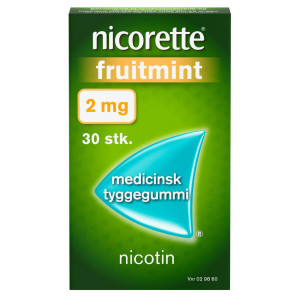Nicorette Fruitmint 2 mg 30 stk Medicinsk tyggegummi