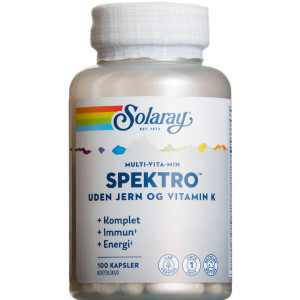 Solaray Spektro Multi-vitamin Uden Jern Kg K-vitamin Kosttilskud 100 stk