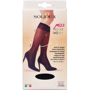 Solidea Miss Relax 140 Sheer Knæstrømpe Sort Small Medicinsk udstyr 1 par