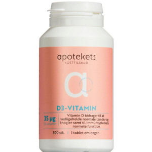 Apotekets D3-Vitamin Kosttilskud 300 stk