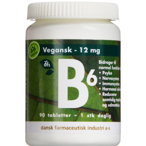 Grønne Vitaminer B6 12 mg Kosttilskud 90 stk