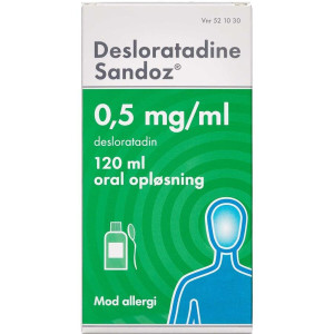 Desloratadine "Sandoz" 0,5 mg/ml (Håndkøb, apoteksforbeholdt) 120 ml Oral opløsning