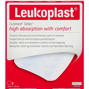 Leukoplast Cutimed Siltec 10x10cm Medicinsk udstyr 2 stk