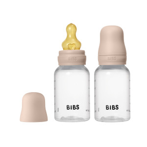 BIBS Baby Bottle Round Latex 2 pack 150 ml Slow Flow Blush 2 stk
