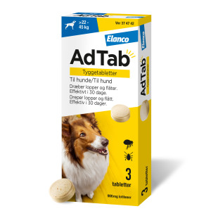 AdTab til hunde >22-45 kg 900 mg 6 stk Tyggetabletter