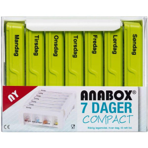 Anabox compact 7 dage grøn Medicinsk udstyr 1 stk