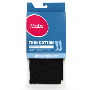 Mabs Thin Cotton Knee Sort XX-Large Medicinsk udstyr 1 par