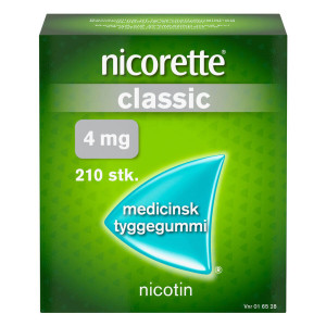 Nicorette Classic 4 mg 210 stk Medicinsk tyggegummi